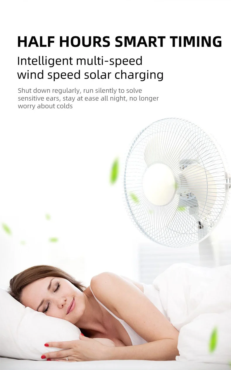 Table Fan, 12-Inch, Solar, 9V3W, USB - detail 12