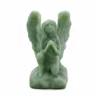 Jade Statue Natural Crystal Folk Craft Healing Jade Stone Carved Angel Figurine Goddess Statue