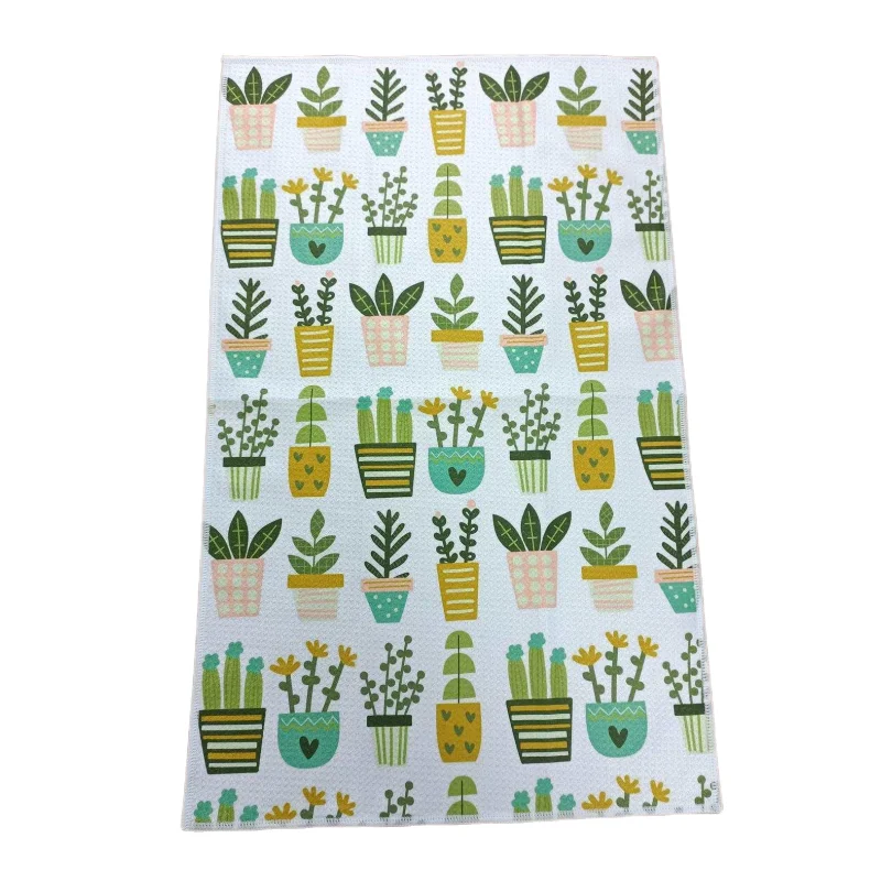 Custom Printing Kitchen Towels Microfiber Waffle Sublimation Kitchen Cleaning Cloth