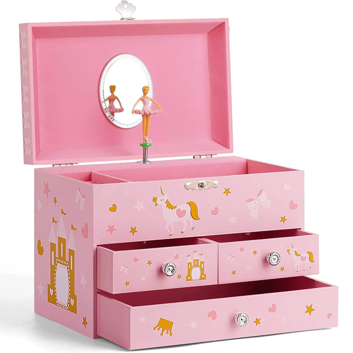 Ever Bright Promotion Dancing Ballerina Music Jewelry Box Customized Ballerina Jewelry Music Box for Girls Birthday
