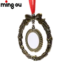 To Ornament Ready To Ship Christmas Sublimation Blank Metal Xmas Hanging Ornament