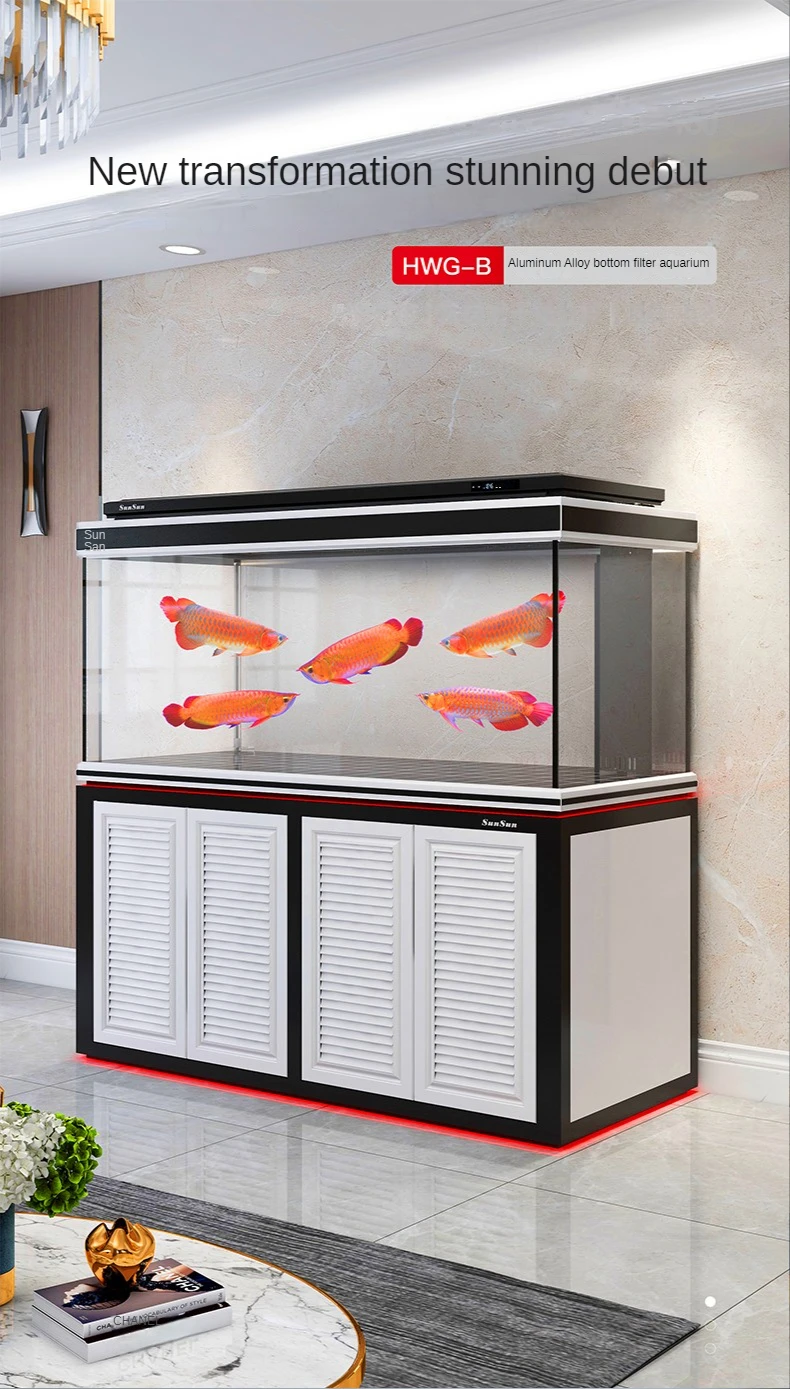 Sunsun New Fish Tank Aquarium Large Arowana Tank With Bottom Filter