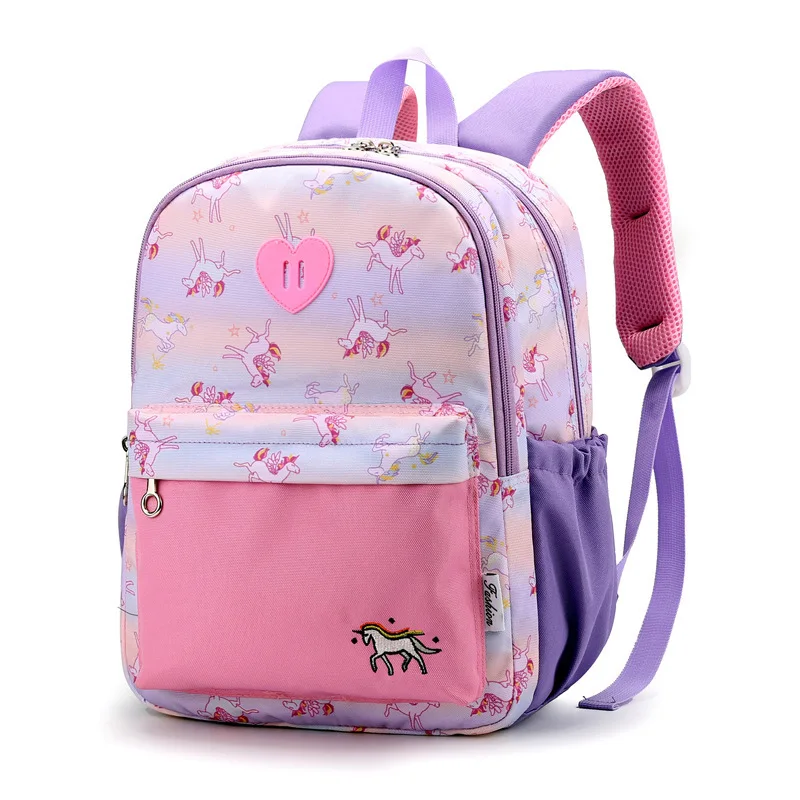Kids School Bags Children Cute Backpack Print Resistant Sweet Dinosaur Unicorn Cartoon Unisex Women's Backpacks Western Backpack