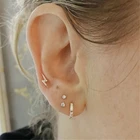 Turkish Silver Turkish Jewelry S925 Sterling Silver Lightning Diamond Thread Piercing Stud Earrings