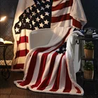 American American Style Winter Custom Thicken Plush American Flag Fleece Blanket