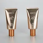 Oval Tube 40g Oval Aluminum Plastic Shiny Tube Cosmetic Sunscreen Tube BB Cream Tube With Rose Golden Screw Cap