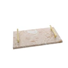 Tray Trays Custom Luxury Display Perfume Marble Tray With Gold Handle Serving Trays