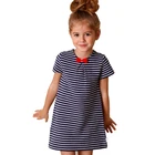 Childrensummer New Arrival Fashion Boutique A-line Stripe With Bow Girls Dress Baby Clothing Dresses