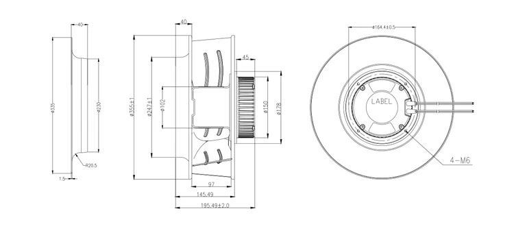 Centrifugal Fan, 355mm, 0-10V/PWM, Brushless - detail 12