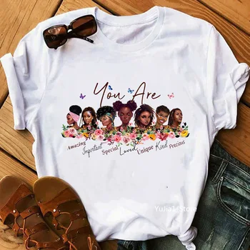 God says you are Melanin t shirt Women Tops African Black Girl History Month Female T-shirt Queen Tee Shirt Drop Shipping