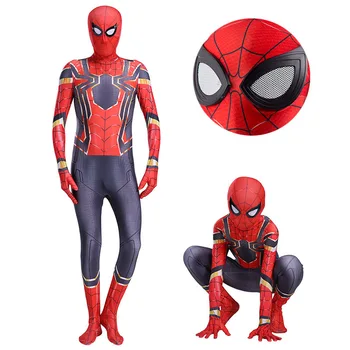 Spider Man Jumpsuit Clothing tight Bodysuit Iron Father Son Birthday Party Halloween Boys Kids Black Spiderman Cosplay Costumes