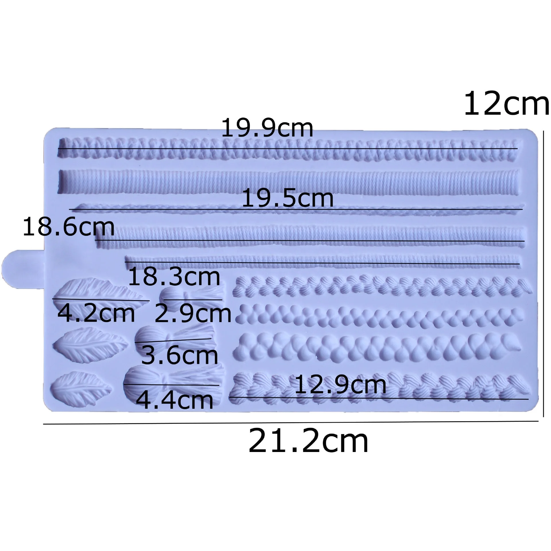 Long Rope Knots Fondant Silicone Mat Reusable Plastic Sugar Craft Candy Mold Wedding Party DIY Decorative Wooden Cake Tools Set