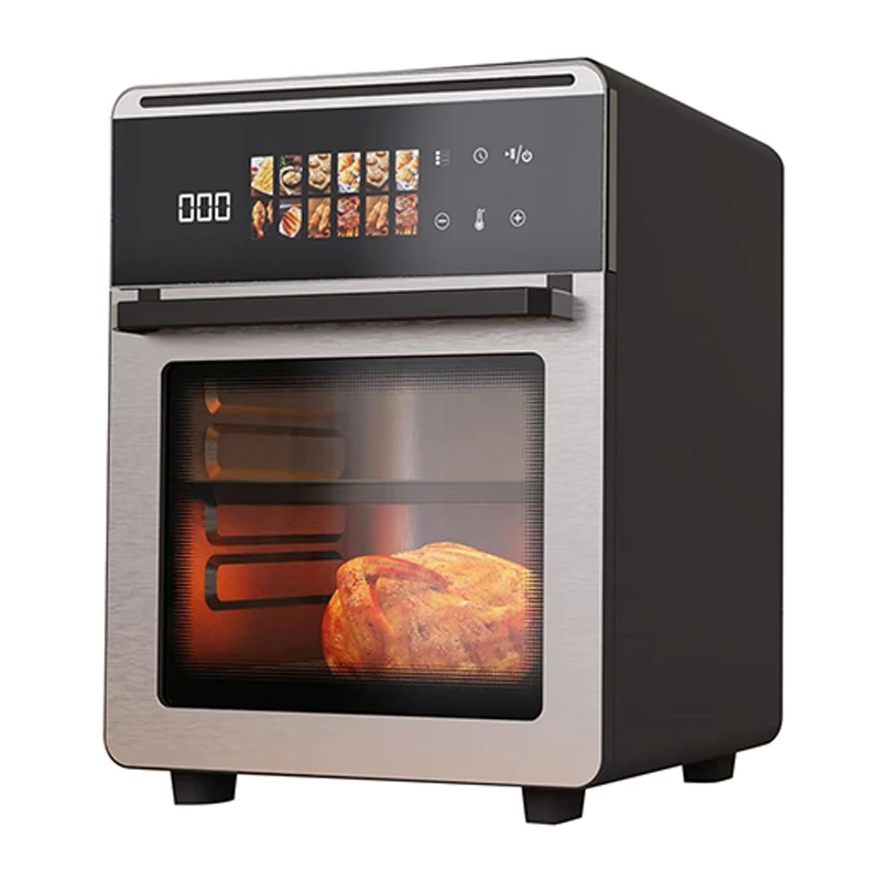 1800瓦家庭尺寸大容量18升彩色数字控制触摸面板空气油炸锅烤箱，带烤盘和油盘
