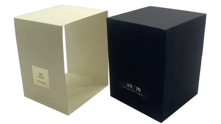 Custom Logo Rigid Black Cardboard Luxury Cosmetic Paper Box Oil Gift