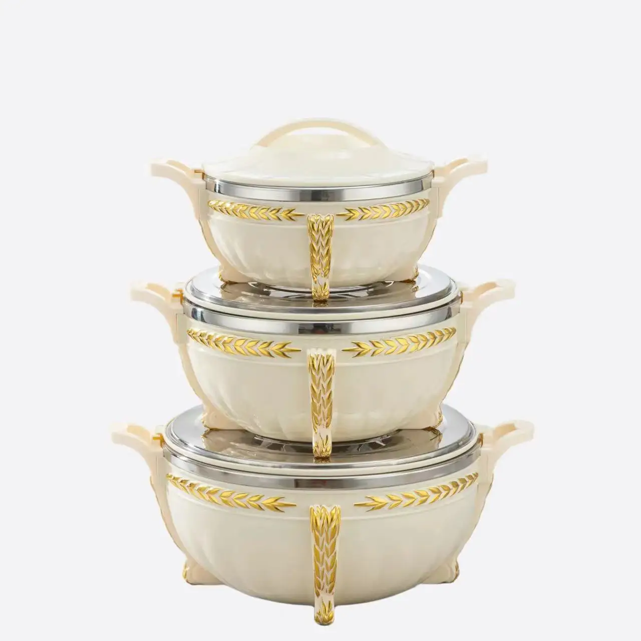 Hot Selling Luxury  USA European Muslin Food Storage & Container 3L+7L+10L 3pcs Set Cooking Pot Set for Ramadan