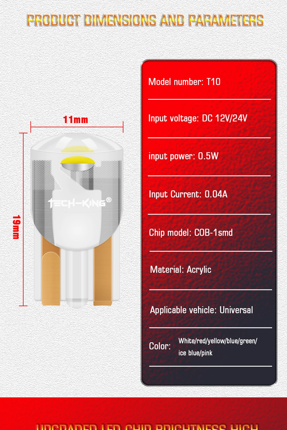 New style Automobile accessories acrylic fully transparent LED car lamp T10 width COB car bulb fitting signal light for cars