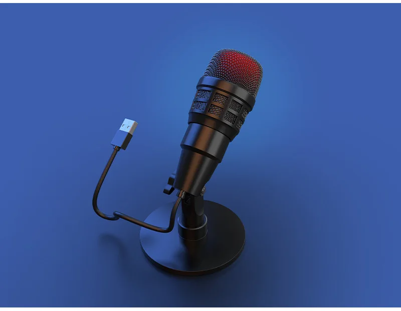computer live broadcast noise reduction recording e-sports RGB capacitor USB microphone cross-border pure English