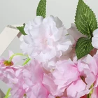 Wedding Romantic Artificial Cherry Blossom Garland Hanging Vine Silk Sakura Flower Hanging Wedding Wall Decoration Blue