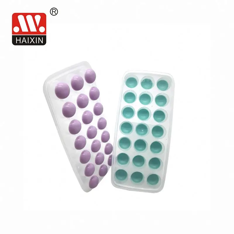 Easy pick out ice 21 Cavity Round Ice Cube tray  plastic Ice Tray with Lid