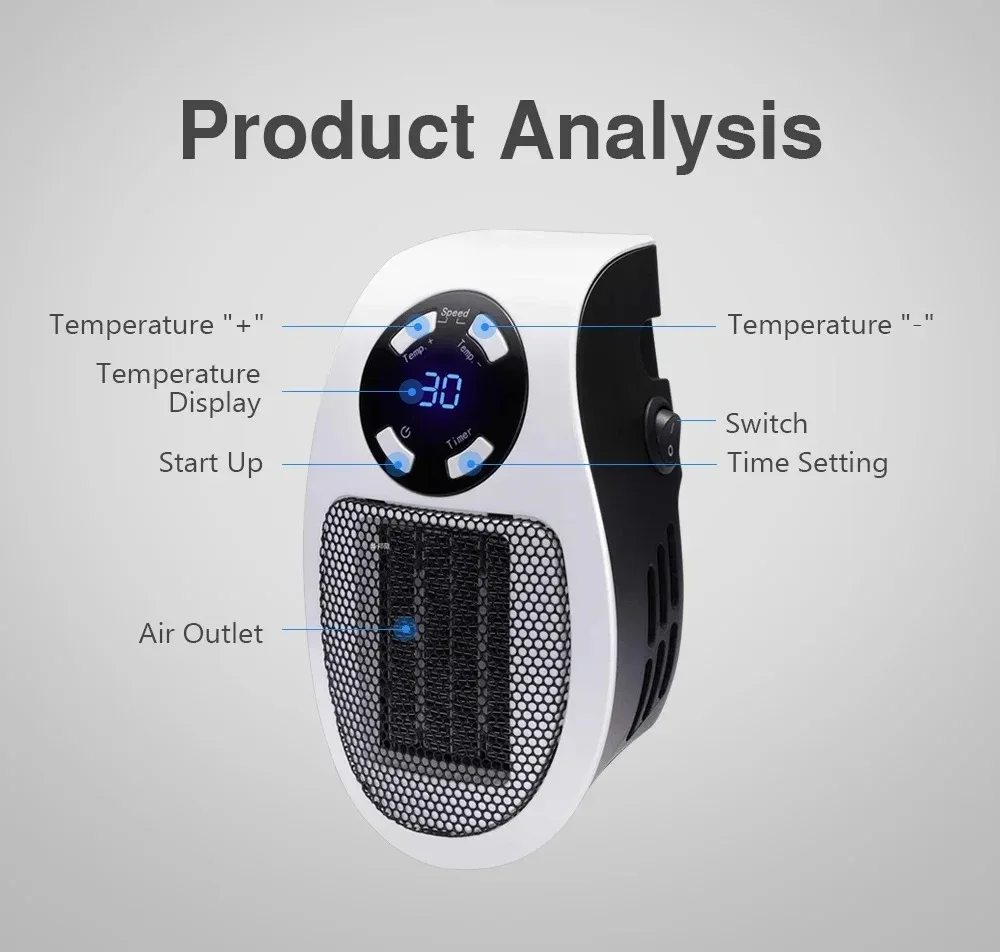 Portable Heater, 350W, Wall - detail 8