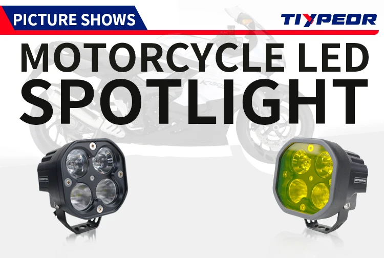 product tiypeor 40w ip68waterproof cnc aluminum brighter auxiliary fog motorcycle driving led spotlight headlight for off road atv utv-3