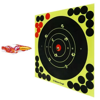 RTS 8X8 Inch Self Adhesive Splatterburst Bullseye Paper Shooting Targets With Repair Paster
