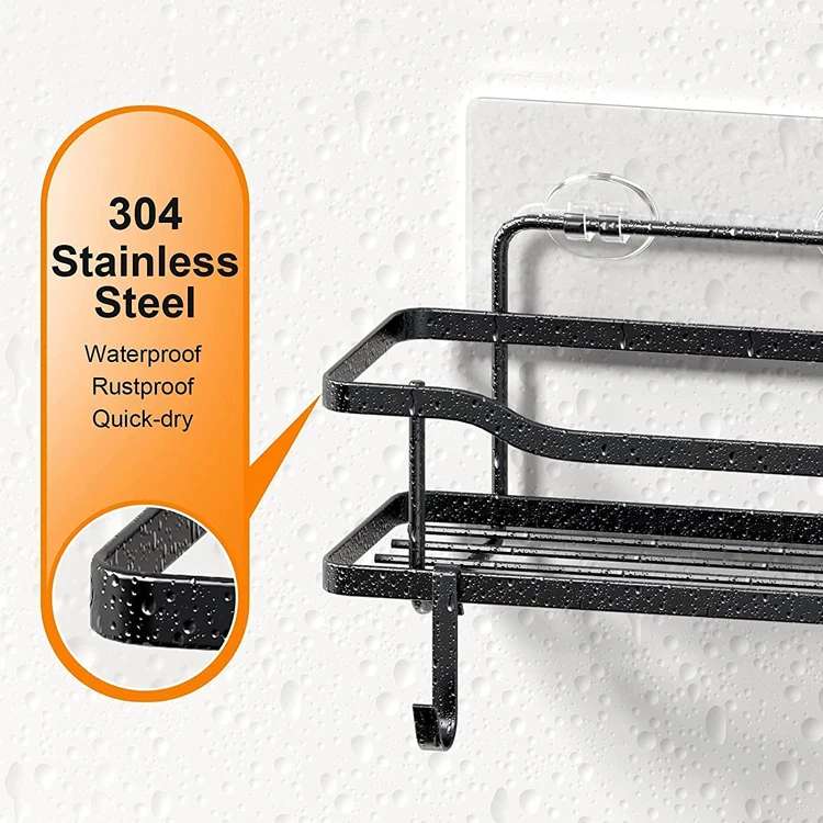 Self Adhesive Bathroom Storage Corner Rack Shelf Self Adhesive Shower Caddy Organizer Shelves