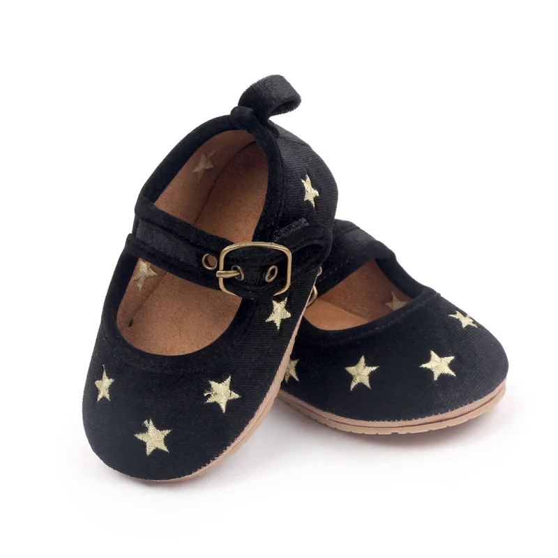 Spring and Autumn suede stars soft soled non-slip infant walking shoes for girls details