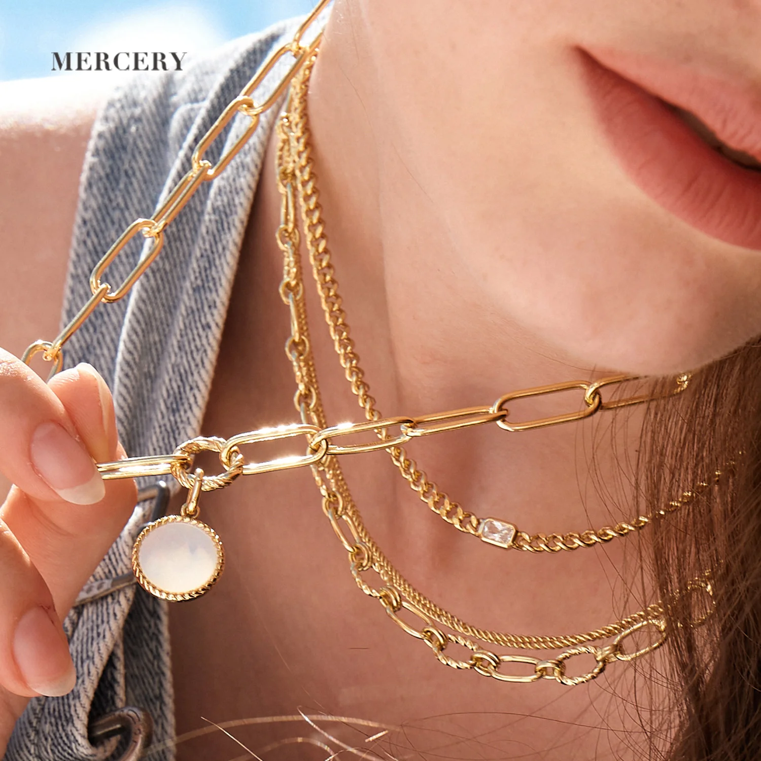 Brass Necklace For Women 14k Gold 