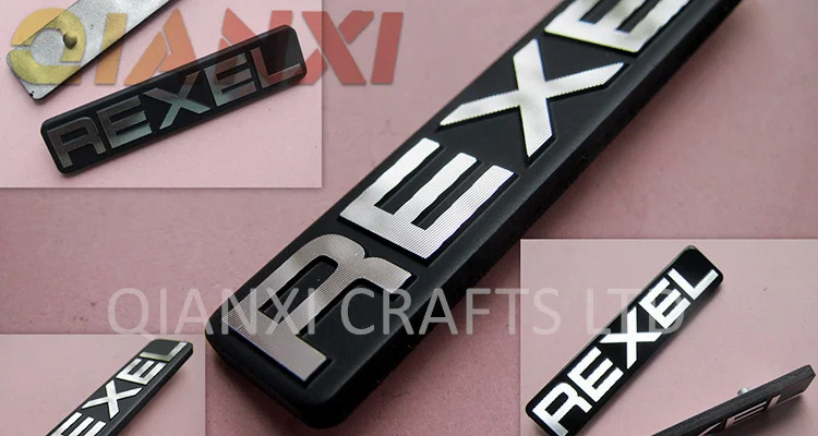 product diamond cut metal nameplate sign aluminum badge machine emblem logo plate-12