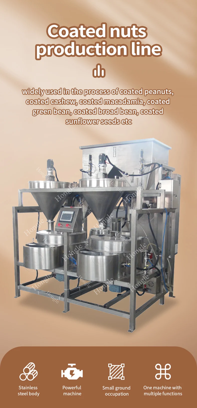Bean Product Processing Machine Coated Peanut Nuts Green Bean Salted Fried Broad Beans Production Line supplier