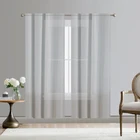 Voile Stripe Factory Wholesale Readymade Extra Wide Voile Sheer Curtain Gradient Stripe Curtain Jacquard Sheer Curtain