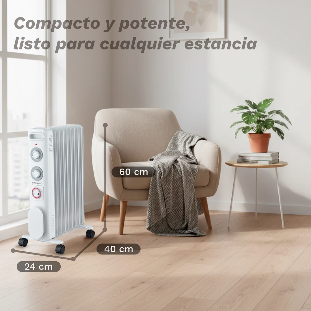 Grunkel Electric Oil-filled Radiator, 2000W, 2000 W, Metal - detail 4