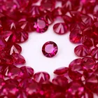 Ruby Gemstone Factory Wholesale Price 5# Red Ruby Loose Gemstone Round Lab Created Corundum Synthetic Ruby