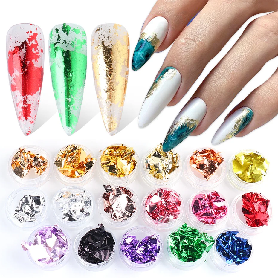 Nail Art Decoration Colorful Gold Foil Flake For Nail Designs - Buy Nail  Art,Gold Foils Flake,Nails Decoration Product on Alibaba.com