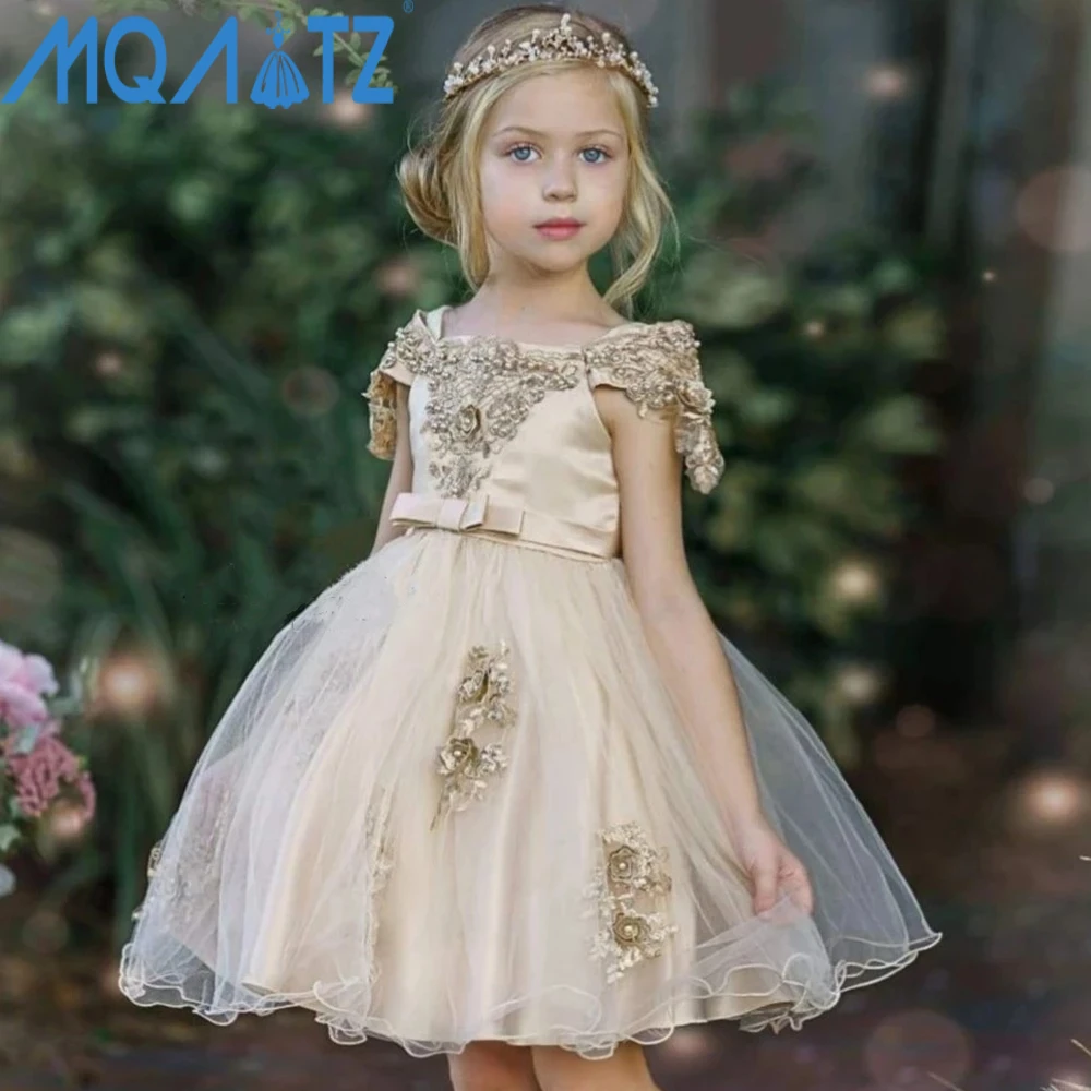 Toddler Flower Girls Lace Dress for Baby Kids Party Baptism Christening Wedding 