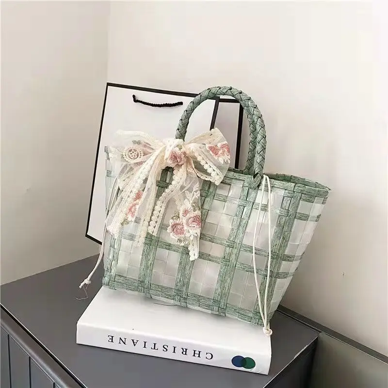 PVC Handbag Clear Transparent Handbag For Reusable Shopping Carry  Ladies Tote Bag Transparent Handbag For Work/Pocketbook