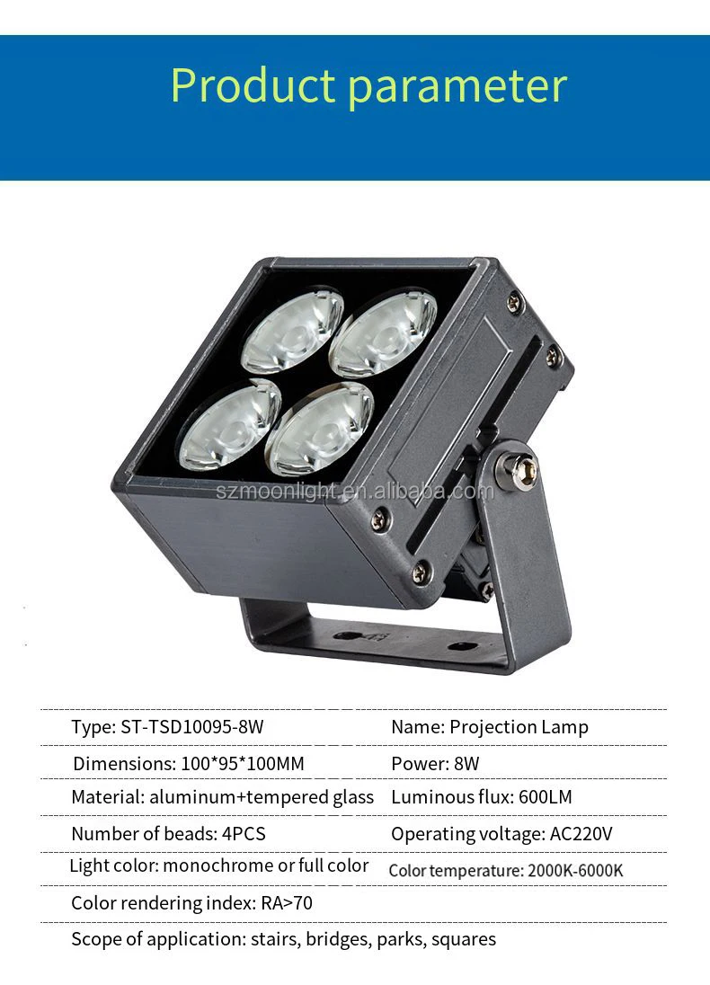 Outdoor Waterproof Architectural Lighting 8W Facade Led Wall Washer Spotlight Garden AC 220V Exterior Pojection COB Floodlight