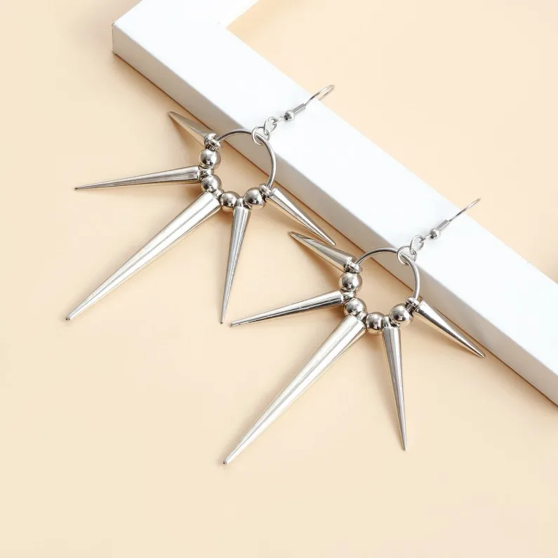 Punk personality earrings trendy and cool Irregular geometric earrings for men and women silver earrings
