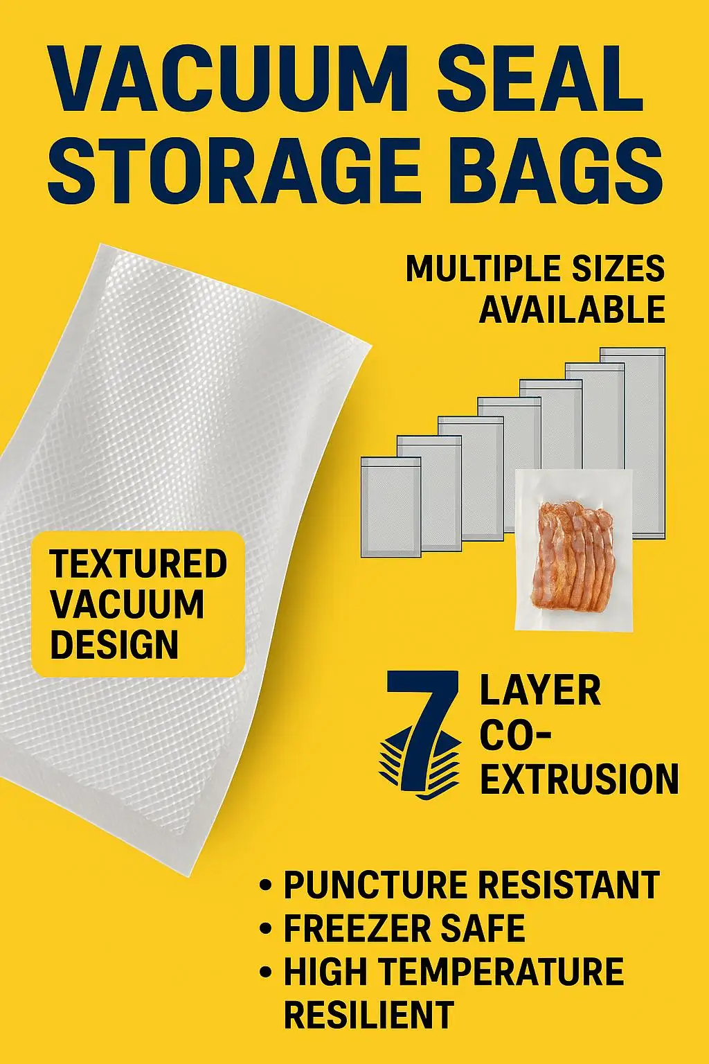 Reusable Transparent PE Vacuum Bag for Food Packaging Custom Logo Gravure Printing for Pizza Potato Chips Other Foods - detail 3