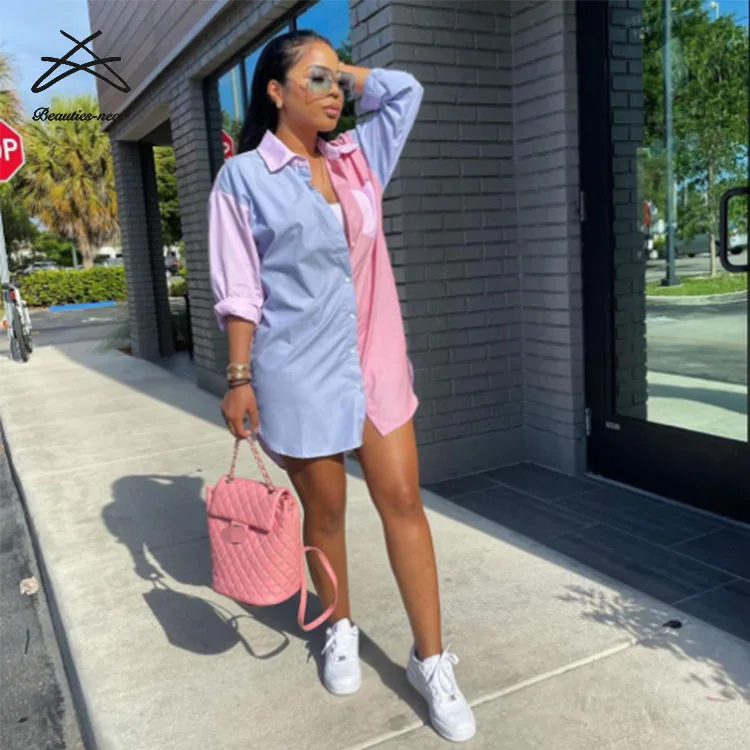 Plus Size New 2022 Women New Shirt Color Block Patchwork Shirts Long Blouse  Tops Pink Loose Long Sleeve Spring Summer Blouses - Buy Women New Shirt,Color  Block Blouse,Patchwork Shirts Product on Alibaba.com