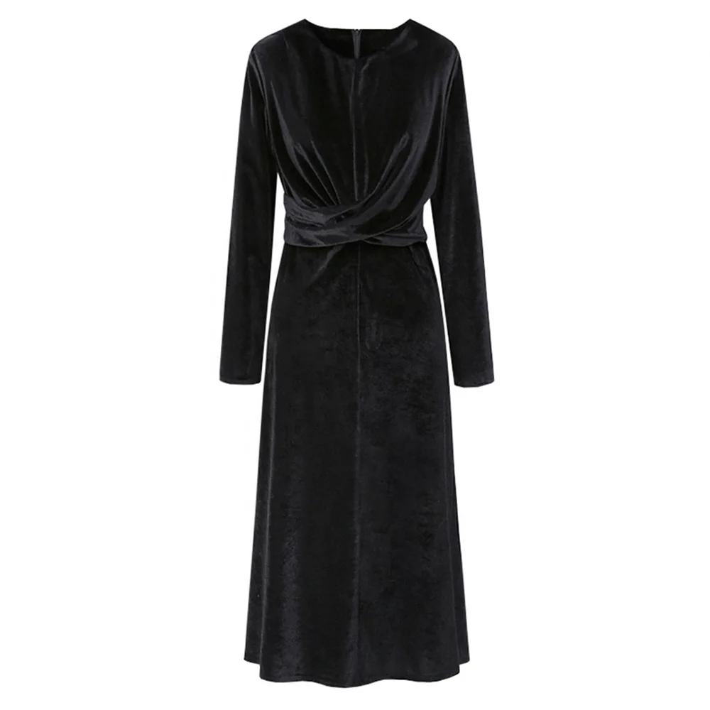 New Gold Velvet Black Temperament Long 
