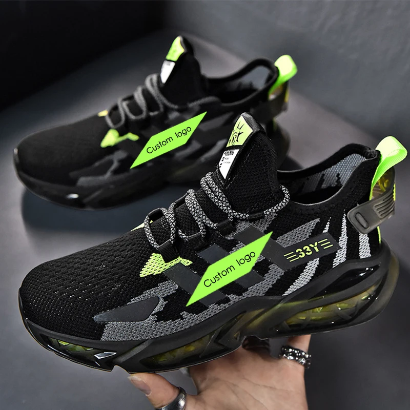 Men's Luminous sport shoes Popcorn sole Lightweight Breathable Running Sneakers Casual