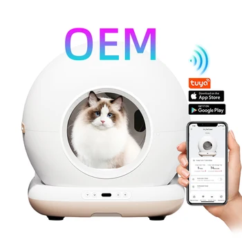 OEM Automatic Cat Litter Box Toilet App Control 72L Large Self Cleaning Litter Box Robot Smart Cat Litter Box Self-cleaning