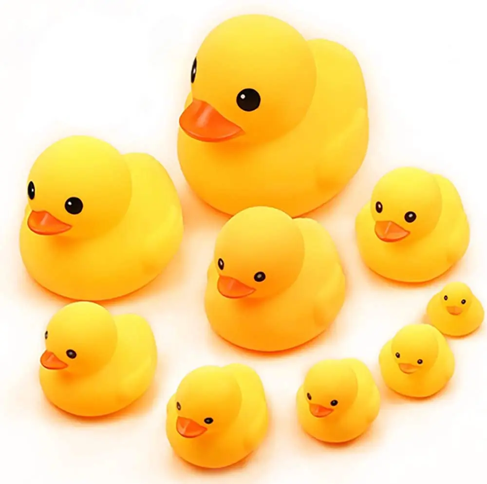 SET OF 4 RUBBER DUCKS YELLOW BATH TIME FLOATING SQUEAKY TOY WATER FUN GIFT NEW 