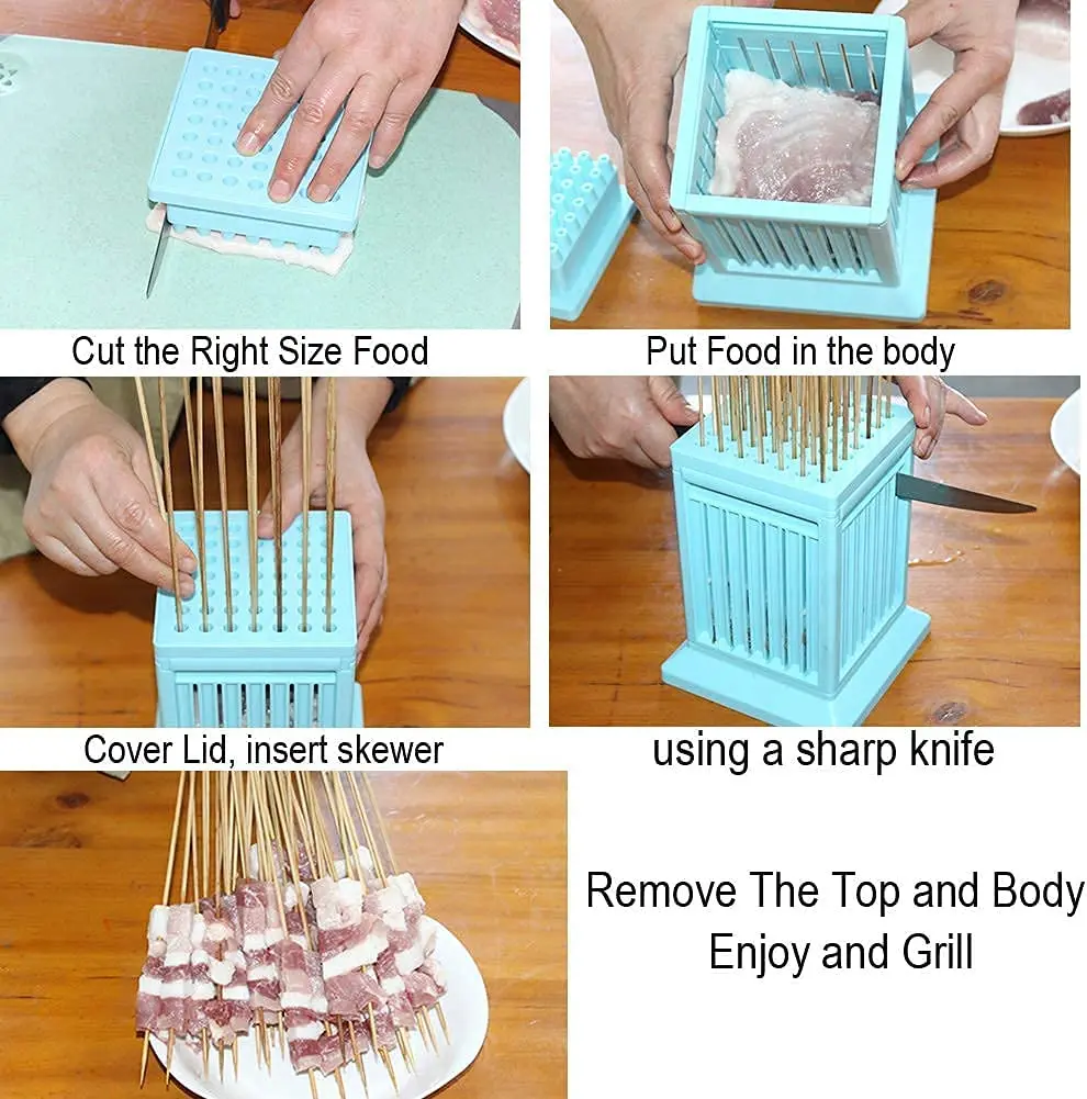 Small 18cm Korean Style BBQ Skewers 49 Hole Kebab Making Box Durable Plastic ABS Eco-Friendly factory