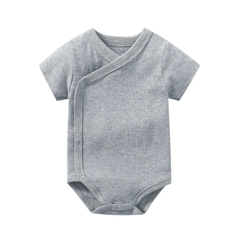 manufacturer lateral forepart summer baby clothes bodysuit newborn plain baby romper short sleeve cotton baby clothes