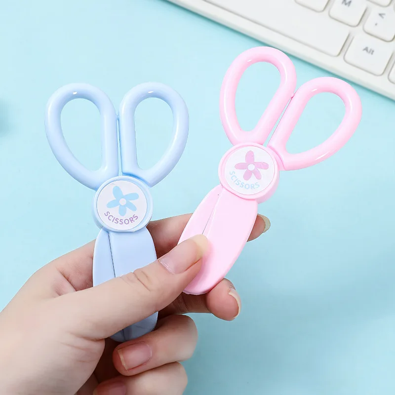 Office Stationery Diy Plastic Scissors Student Handmade Multi Color Scissors Wholesale Artist Safety Round Head Scissors