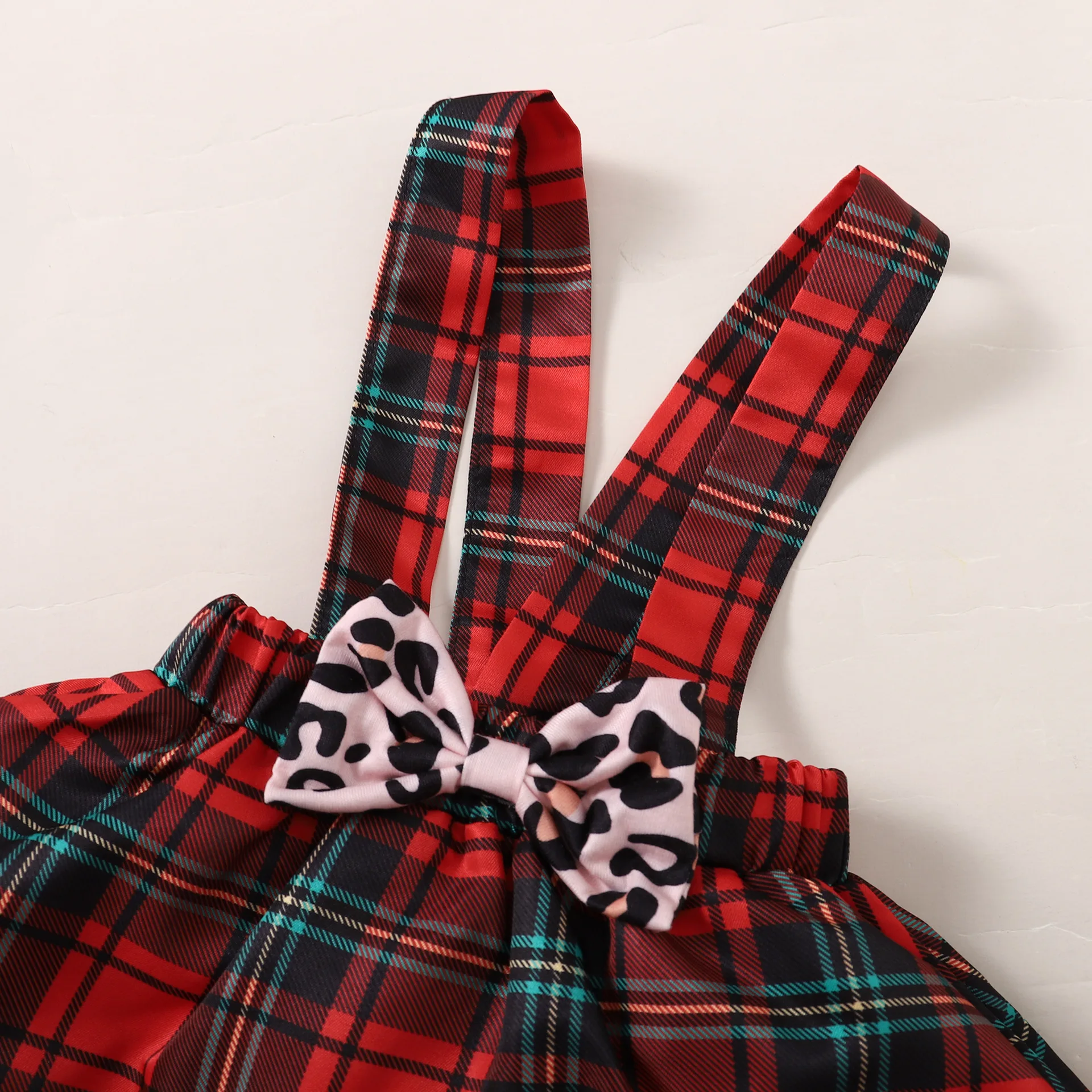 Kid Girl Christmas Dress +shirt Set Plaid Deer Xmas Princess Girls