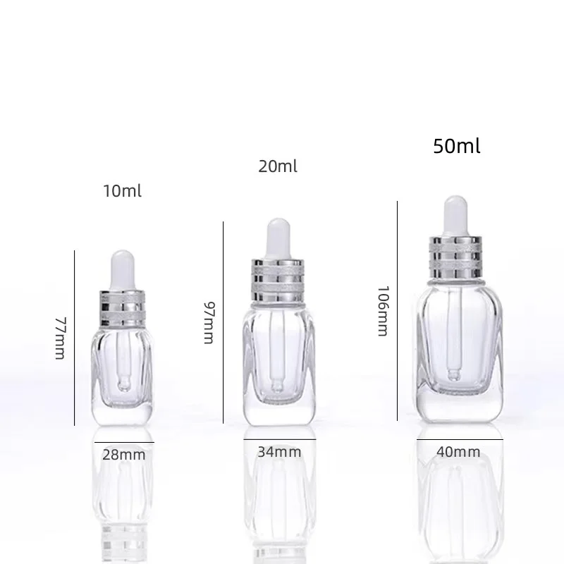 Wholesale Ml Ml Ml Clear Dropper Bottle Square Essential Oil